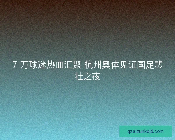 7 万球迷热血汇聚 杭州奥体见证国足悲壮之夜